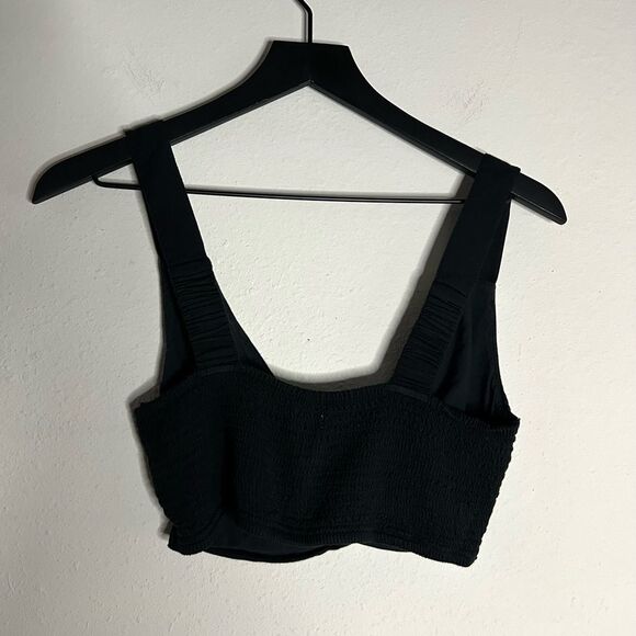 Aerie Wide Strap Crossover Bralette in Black Size M - Picture 2 of 8